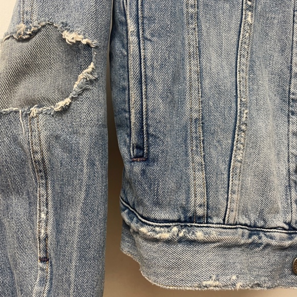 Citizens of Humanity Nica Slim Patchwork Distressed Jean Denim Jacket - Picture 7 of 13